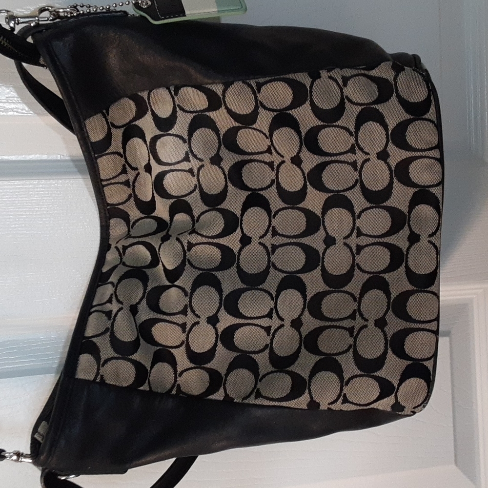 Black signature Coach purse. - Picture 2 of 5